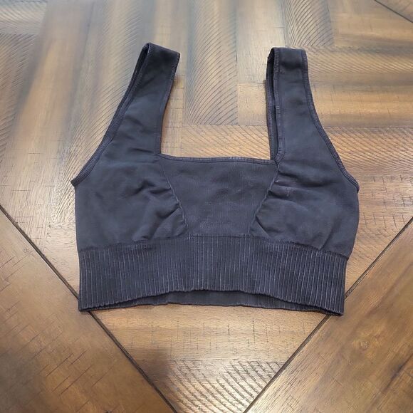 Free People Square Neck Bra Good Karma XS/S Washed Black - Picture 1 of 3